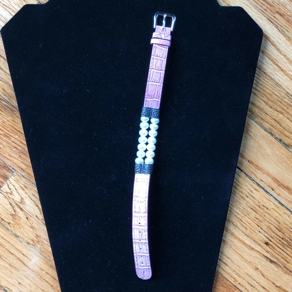 Leather & Freshwater Pearl Choker & Bracelet - Picture 8 of 8